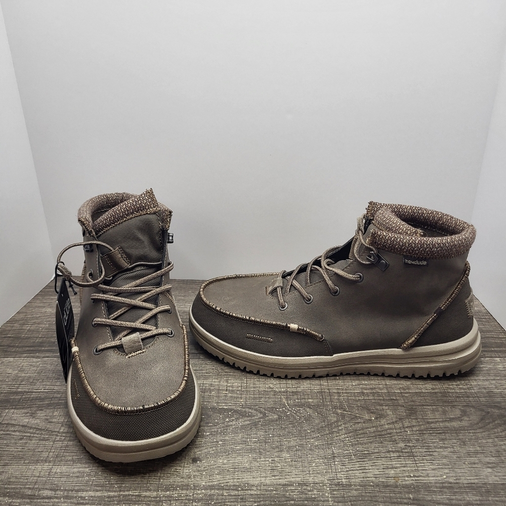 Hey Dude Bradley Chocolate Leather Ankle Lace Up Boots Mens Size 15 New